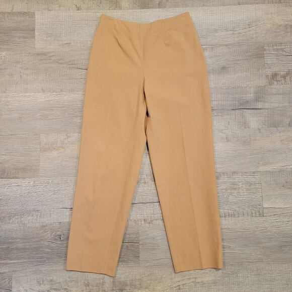 Piazza Sempione Audrey Pants Cotton Twill Tan Brown Straight Ankle Work Trouser - Picture 1 of 10